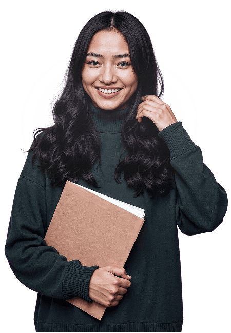 Imagem ilustrativa de uma mulher segurando um livro.